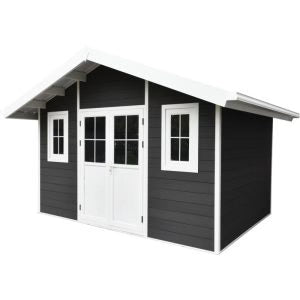Abri de jardin en bois composite 28mm anthracite 10,71m² PREMIUM – Woodlife Garden