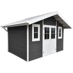 Abri de jardin en bois composite 28mm anthracite 10,71m² PREMIUM – Woodlife Garden