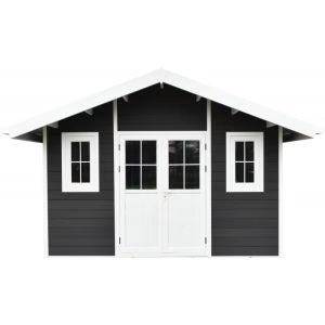 Abri de jardin en bois composite 28mm anthracite 10,71m² PREMIUM – Woodlife Garden