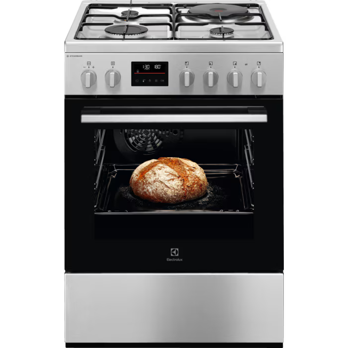 Cuisinière Mixte gaz/électrique 4 foyers 60x60 SteamBake