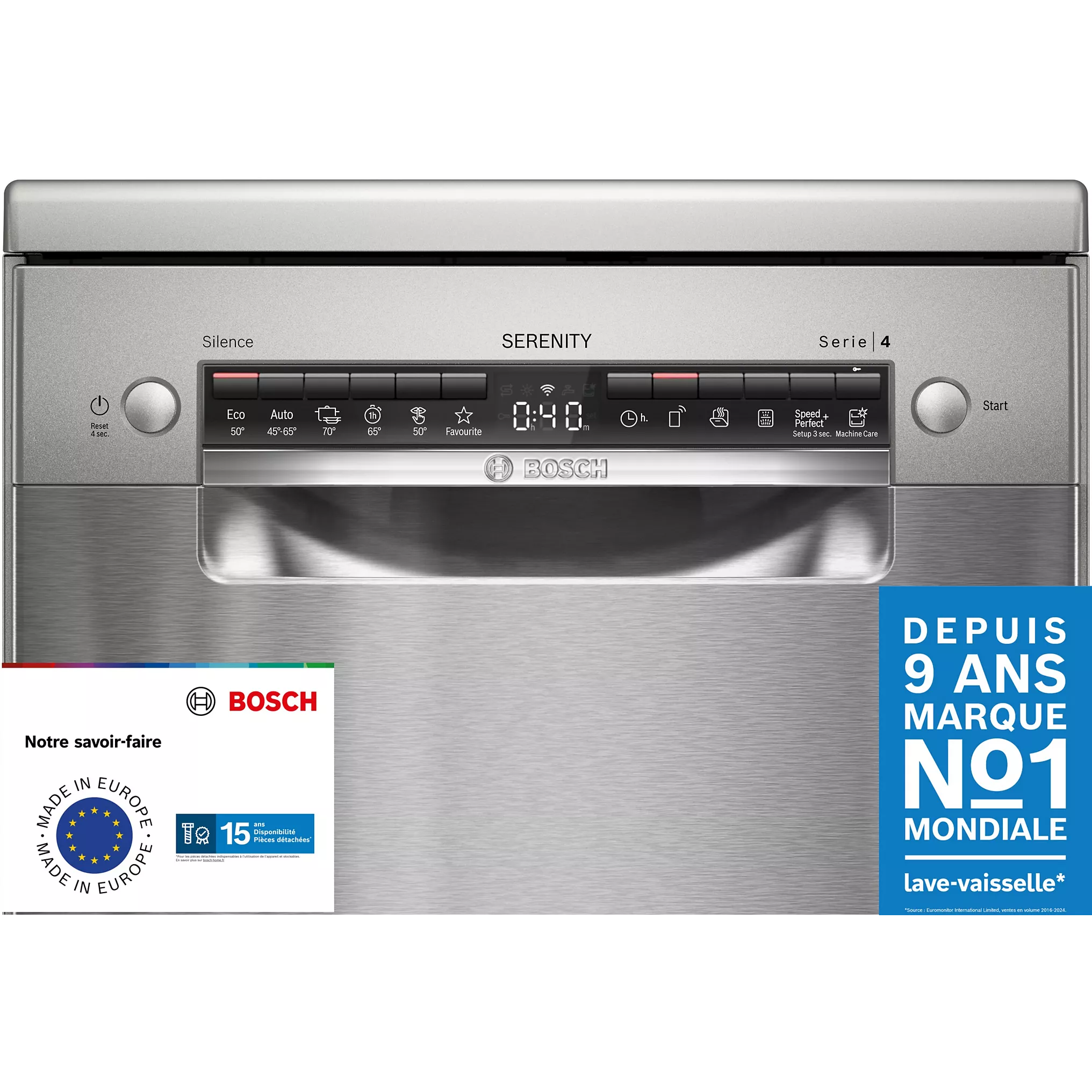 Lave vaisselle 45 cm BOSCH SPS4EMI34E Série 4 Serenity Efficient Dry